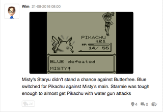 Illustration for article titled Let's play Pokemon Blue, Miiverse style part 3